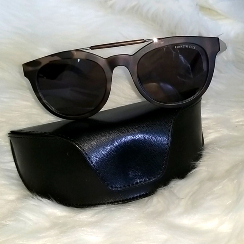 😶Kenneth Cole NY Oval Blonde Havana SmokeMirror glasses, eyewear,shades - Picture 5 of 13